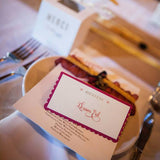 French inspired escort cards
