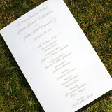 Silver and Gold Wedding Program, Thermography