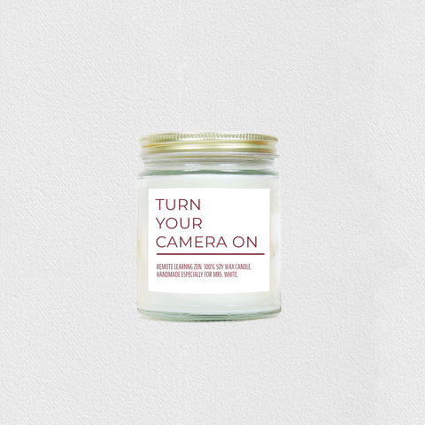 Personalized Camera On Soy Candle