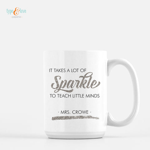 Teacher Sparkle Mug - Silver
