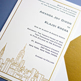 NYC Skyline, Metallic Gold