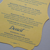 Vintage Wedding Menu Cards, Bracket Shape