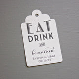 eat, drink be married favor tag