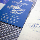 Gold and Navy Wedding Invitation
