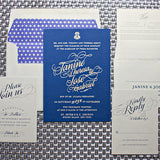 Gold and Navy Wedding Invitation
