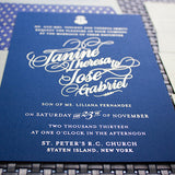 Gold and Navy Wedding Invitation