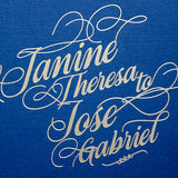 Gold and Navy Wedding Invitation
