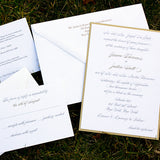 Silver and Gold Wedding Invitation, Thermography