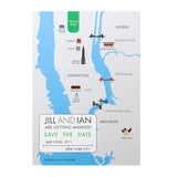 NY City Wedding Map Save the Date, Custom