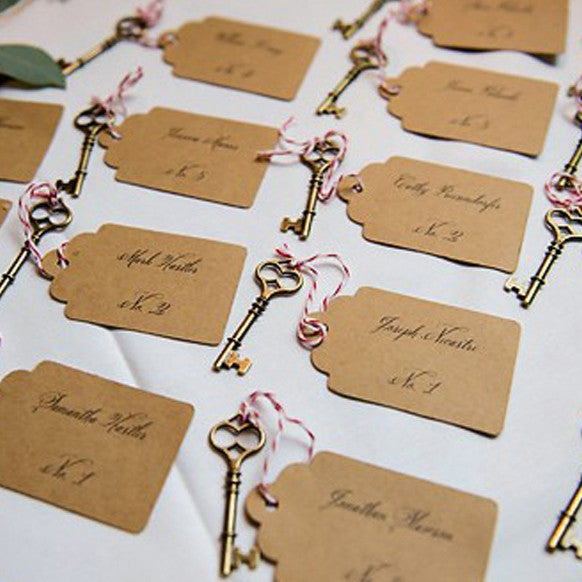 Vintage Skeleton Key Tag Escort or Place Card